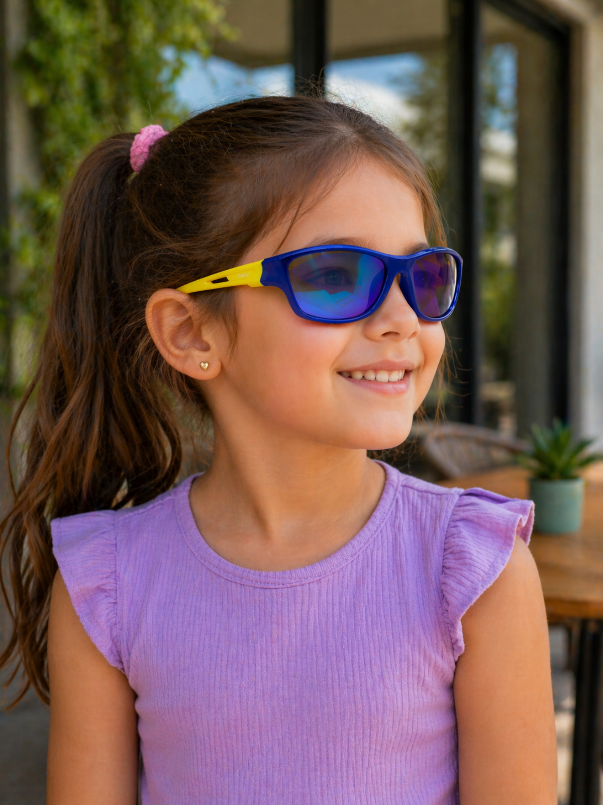 Óculos De Sol Kids Unissex Flash Retangular UV 400