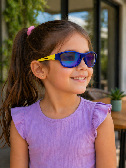 Óculos De Sol Kids Unissex Flash Retangular UV 400