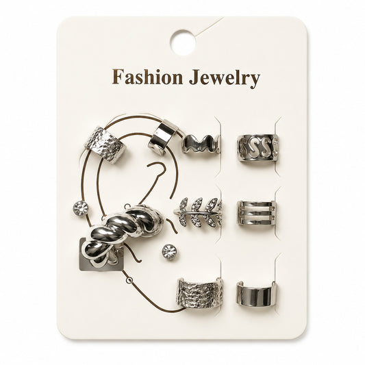 Kit Piercing Fake 9 Peças Prata