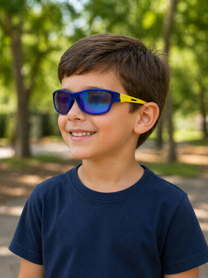 Óculos De Sol Kids Unissex Flash Retangular UV 400