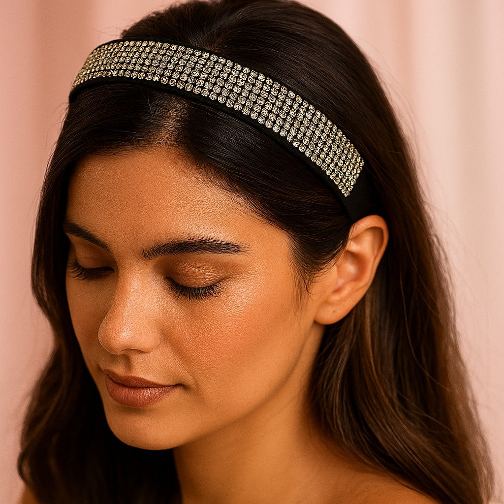 Tiara Larga com Strass