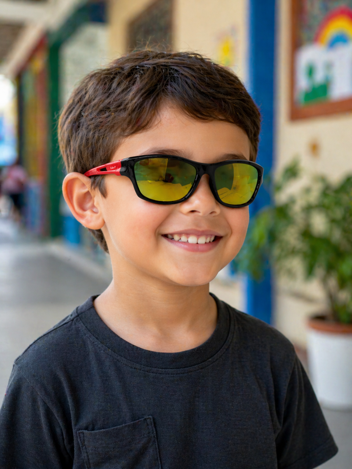 Óculos De Sol Kids Unissex Flash Retangular UV 400