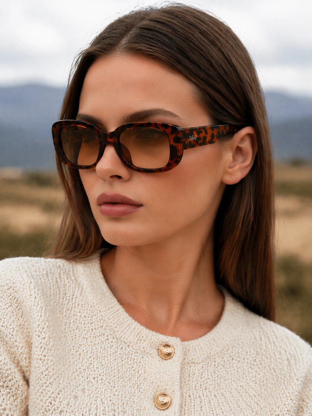Óculos De Sol Feminino Soleil Retangular UV 400