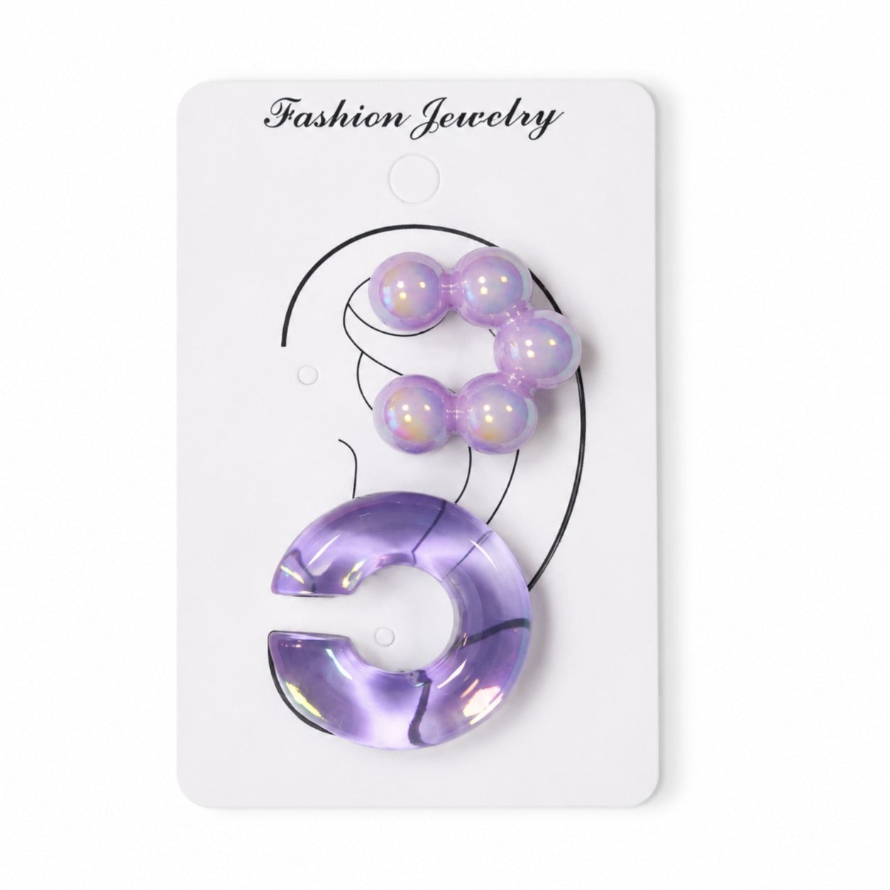Kit Piercing Fake 2 Peças Roxo