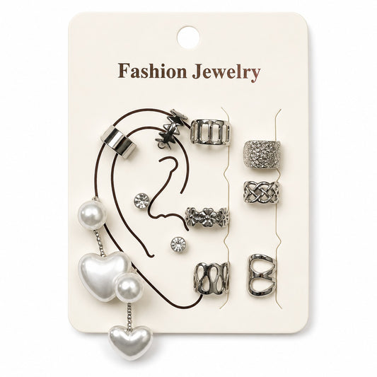 Kit Piercing Fake 11 Peças Prata