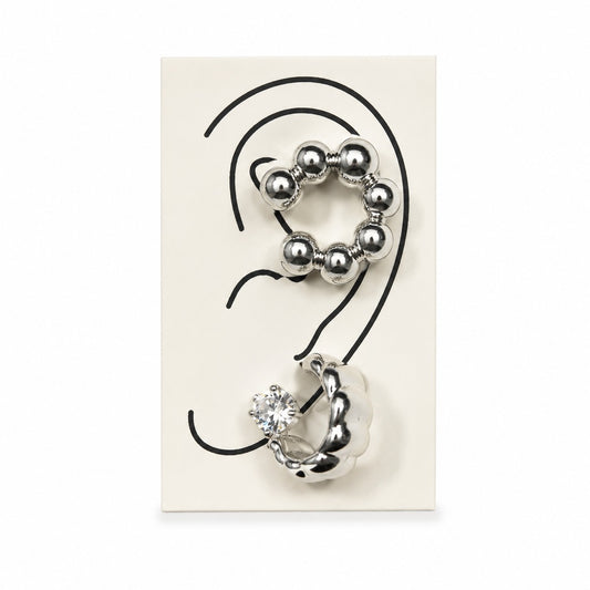 Kit Piercing Fake 3 Peças Prata
