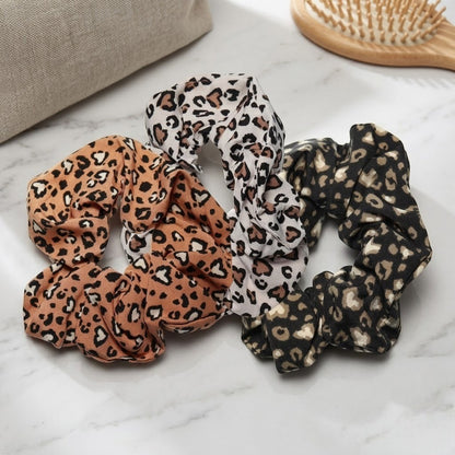 Scrunchie de Cetim Animal Print Anti-Frizz