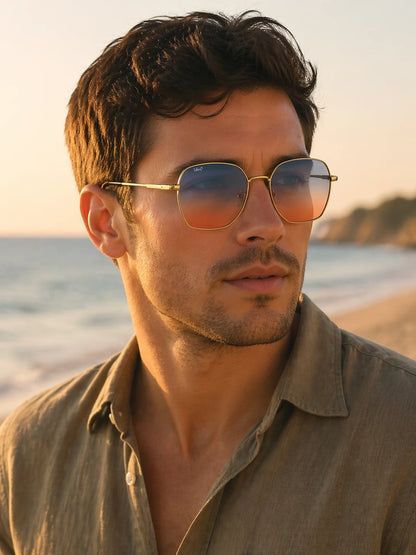Óculos De Sol Unissex Capri Quadrado UV 400